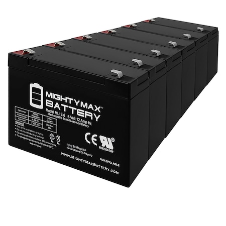 6V 12AH F2 SLA Replacement Battery For Streamlight SL40PF - 6PK